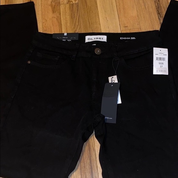 DL1961 Emma Power Legging Jeans stretch denim black size 25 - Picture 3 of 8